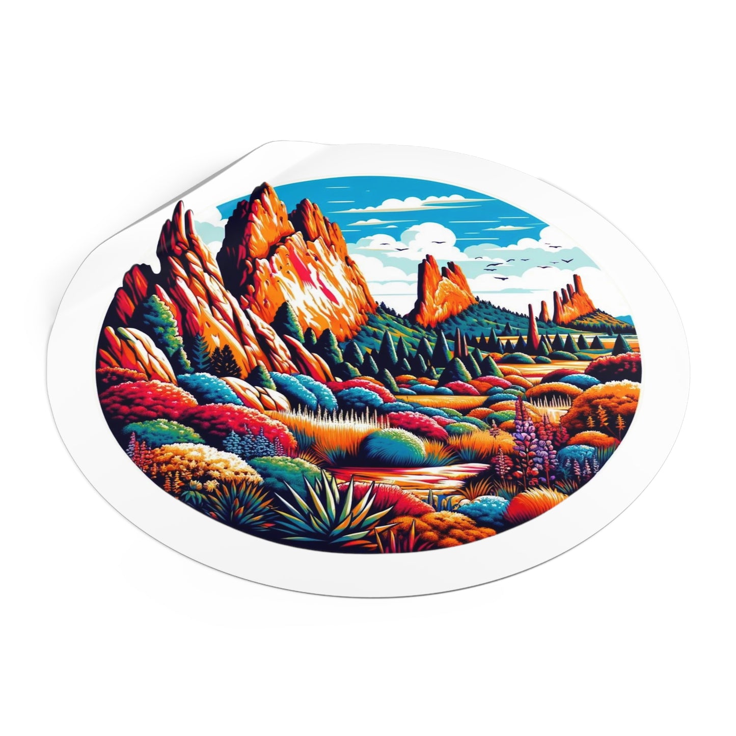 Garden of the Gods Round Vinyl Stickers