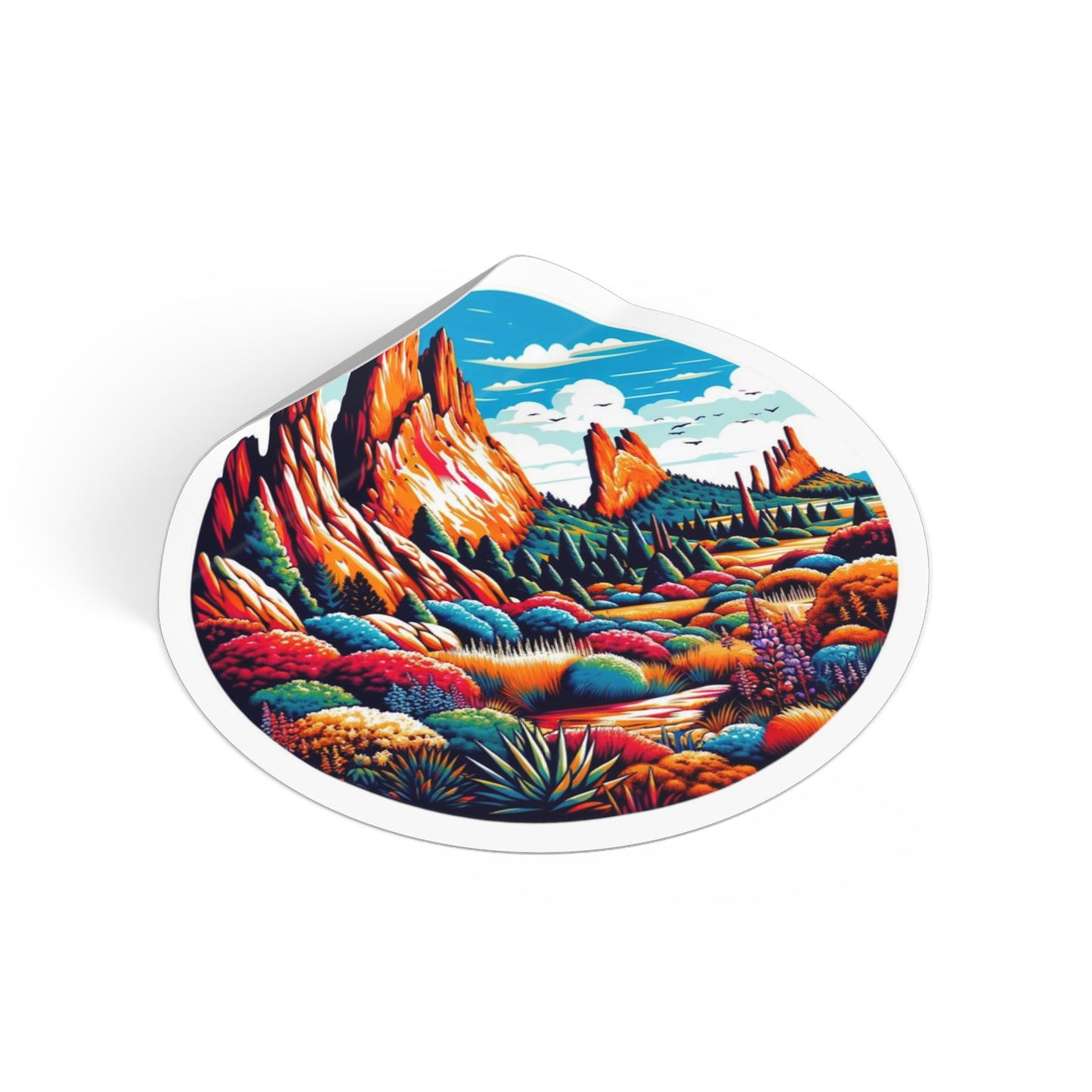 Garden of the Gods Round Vinyl Stickers