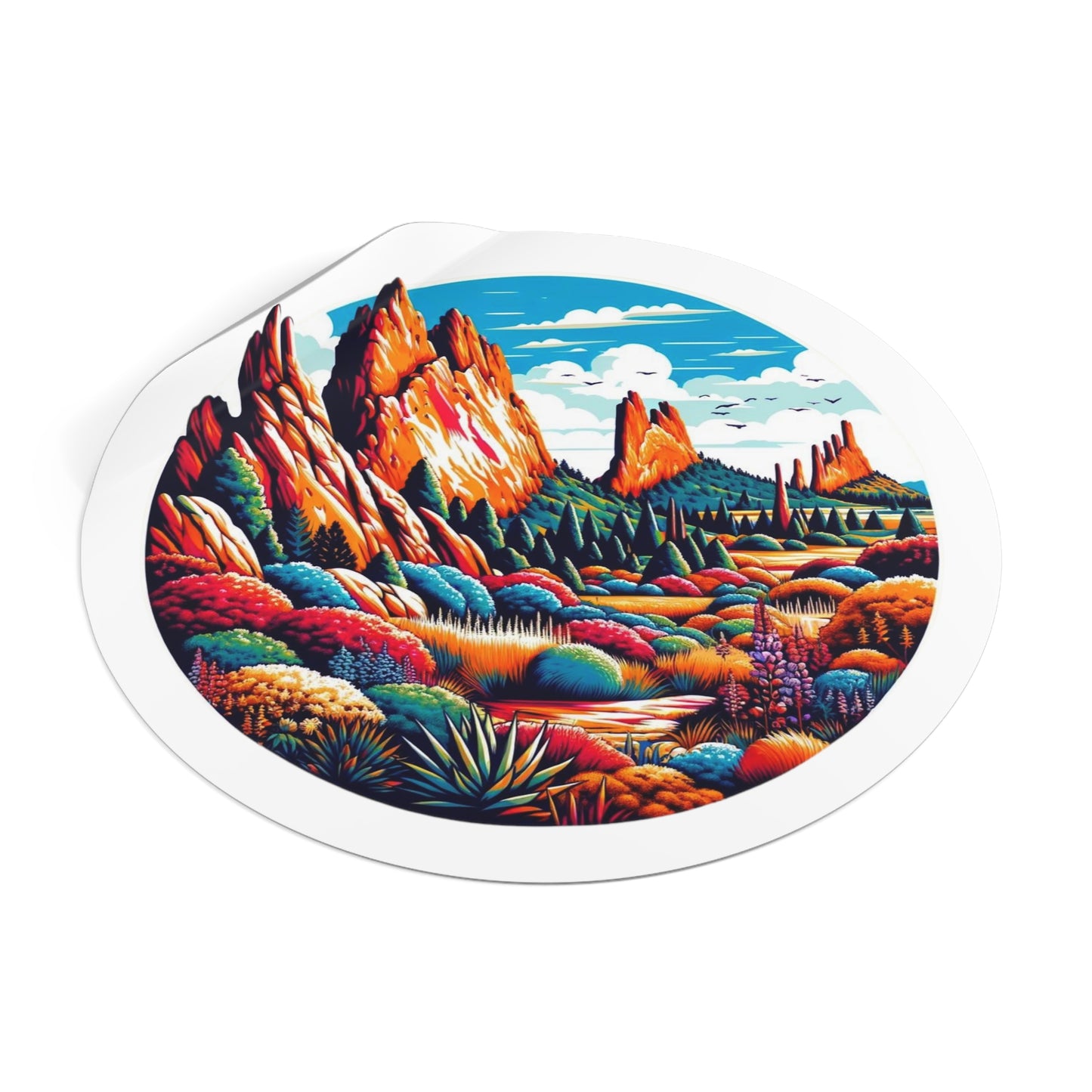 Garden of the Gods Round Vinyl Stickers