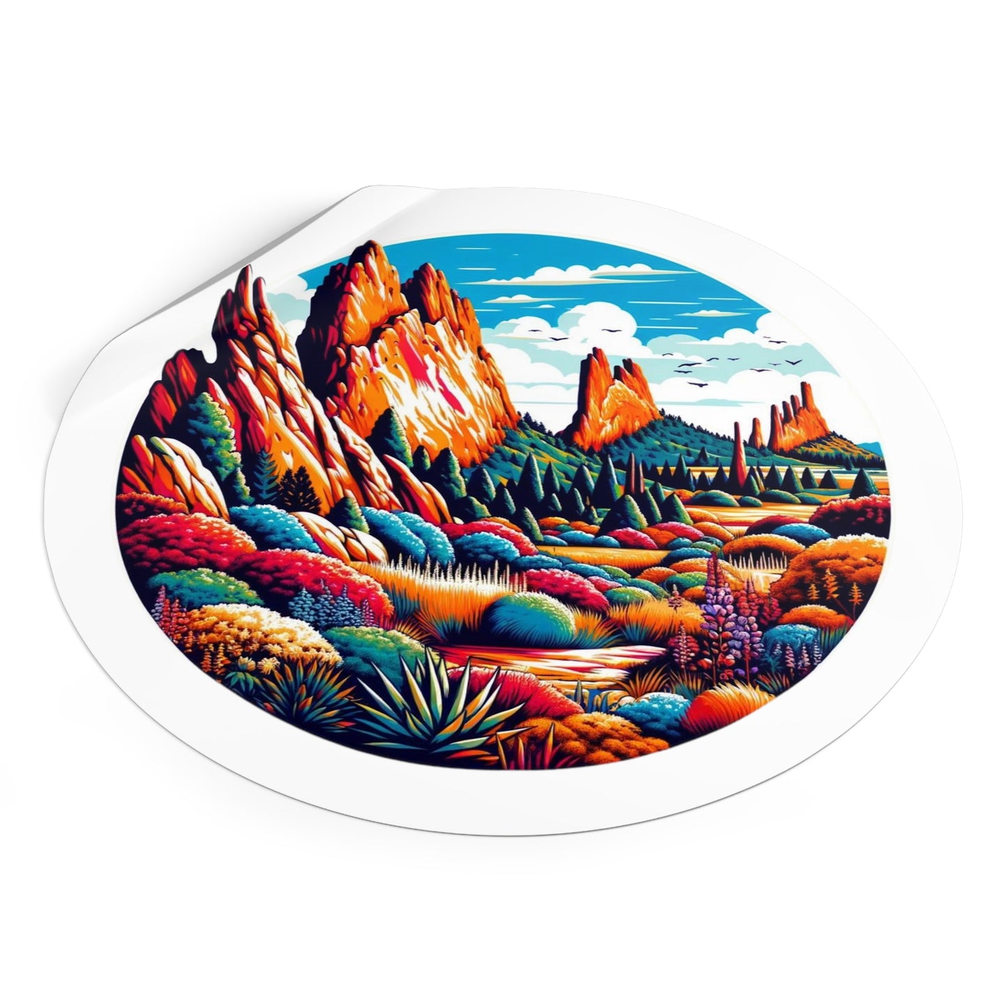 Garden of the Gods Round Vinyl Stickers